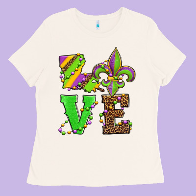 Love Mardi Gras Ladies Tee Designed By Jasminsmagicworld