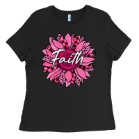 Black faith breast cancer awareness sunflower Ladies Tee - Jasminsmagicworld
