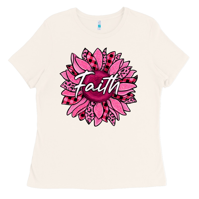 Faith Breast Cancer Awareness Sunflower Ladies Tee by Jasminsmagicworld | Teevron