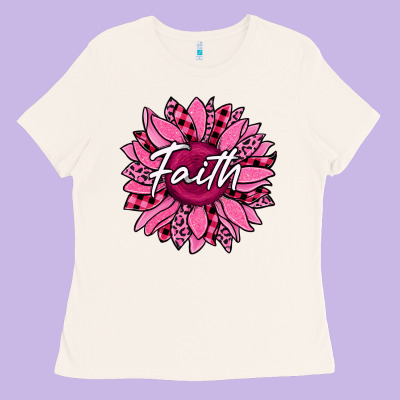 Faith Breast Cancer Awareness Sunflower Ladies Tee Designed By Jasminsmagicworld