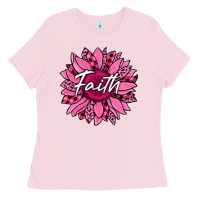 Bubblegum Pink faith breast cancer awareness sunflower Ladies Tee - Jasminsmagicworld