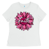 White faith breast cancer awareness sunflower Ladies Tee - Jasminsmagicworld