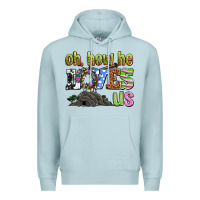Blue Mist Easter Day Oh he loves us Premium Hoodie - OliviaCreatesArt