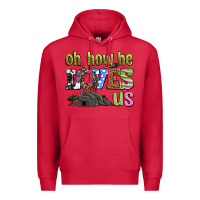 Cardinal Easter Day Oh he loves us Premium Hoodie - OliviaCreatesArt