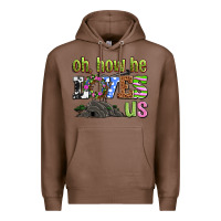 Chestnut Easter Day Oh he loves us Premium Hoodie - OliviaCreatesArt