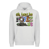 Dove Grey Easter Day Oh he loves us Premium Hoodie - OliviaCreatesArt