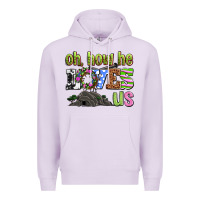 Lilac Easter Day Oh he loves us Premium Hoodie - OliviaCreatesArt