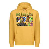 Mustard Easter Day Oh he loves us Premium Hoodie - OliviaCreatesArt
