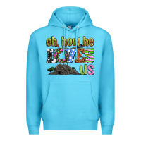 Ocean Blue Easter Day Oh he loves us Premium Hoodie - OliviaCreatesArt