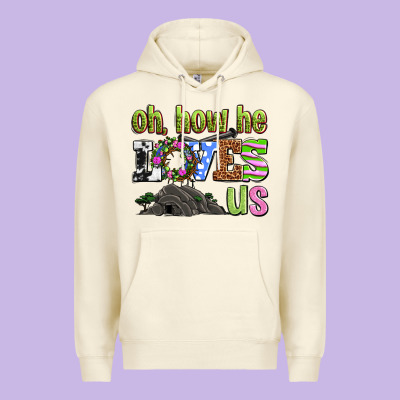 Easter Day Oh He Loves Us Premium Hoodie Designed By Oliviacreatesart