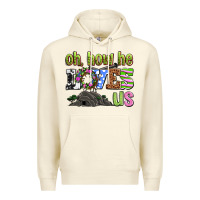 Sandshell Easter Day Oh he loves us Premium Hoodie - OliviaCreatesArt