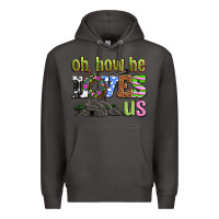 Smoke Easter Day Oh he loves us Premium Hoodie - OliviaCreatesArt