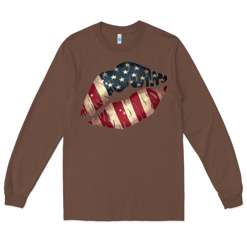Vintage American Flag Lips Long Sleeve Tee by Bettercallsaul | Teevron