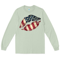 Matcha Vintage American Flag Lips Long Sleeve Tee - Bettercallsaul
