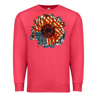 Cardinal American Flag sunflower 4th of july Premium Sweatshirt - FaDigitalArtStudio