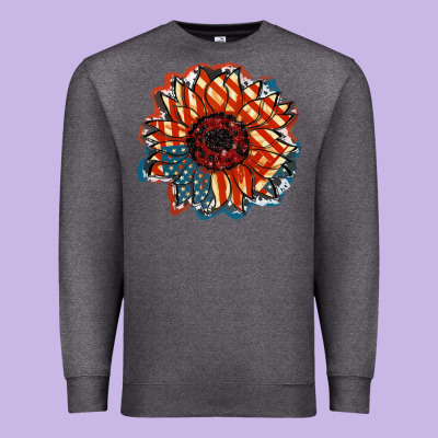 American Flag Sunflower 4th Of July Premium Sweatshirt Designed By Fadigitalartstudio