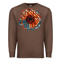 Chestnut American Flag sunflower 4th of july Premium Sweatshirt - FaDigitalArtStudio