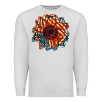 Dove Grey American Flag sunflower 4th of july Premium Sweatshirt - FaDigitalArtStudio