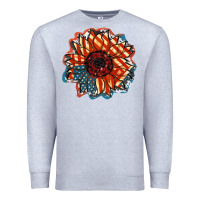 Heather Grey American Flag sunflower 4th of july Premium Sweatshirt - FaDigitalArtStudio