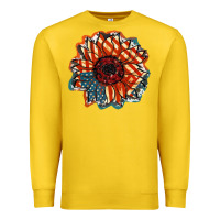 Lemon American Flag sunflower 4th of july Premium Sweatshirt - FaDigitalArtStudio
