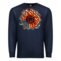Navy American Flag sunflower 4th of july Premium Sweatshirt - FaDigitalArtStudio