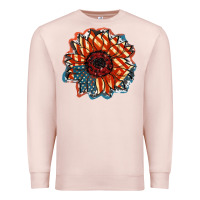 Pale Pink American Flag sunflower 4th of july Premium Sweatshirt - FaDigitalArtStudio