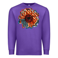 Purple American Flag sunflower 4th of july Premium Sweatshirt - FaDigitalArtStudio