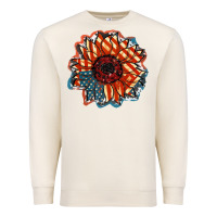 Sandshell American Flag sunflower 4th of july Premium Sweatshirt - FaDigitalArtStudio