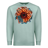 Seafoam American Flag sunflower 4th of july Premium Sweatshirt - FaDigitalArtStudio