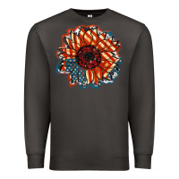 Smoke American Flag sunflower 4th of july Premium Sweatshirt - FaDigitalArtStudio