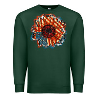Sports Green American Flag sunflower 4th of july Premium Sweatshirt - FaDigitalArtStudio