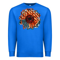 True Royal American Flag sunflower 4th of july Premium Sweatshirt - FaDigitalArtStudio