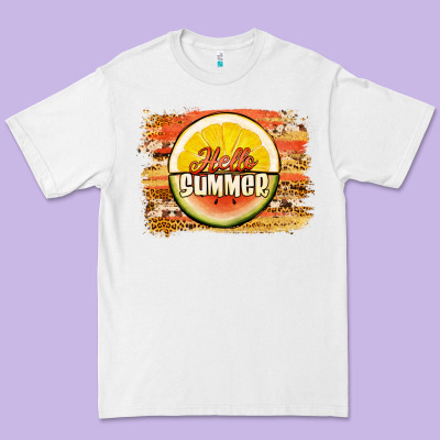 Hello Summer Watermelon Lemon Premium Tee Designed By Jasminsmagicworld