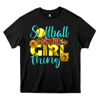 Black softball it's a girl thing Heavy Core Tee - LillyAllenDesigns