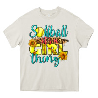 Cream softball it's a girl thing Heavy Core Tee - LillyAllenDesigns