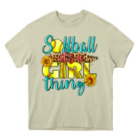 Mossy softball it's a girl thing Heavy Core Tee - LillyAllenDesigns