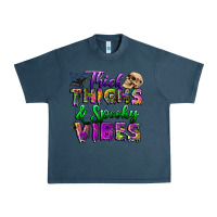 Midnight Navy thick thighs and spooky vibes Urban Heavy Tee - BundleAndBundleShop