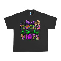 Pigment Black thick thighs and spooky vibes Urban Heavy Tee - BundleAndBundleShop