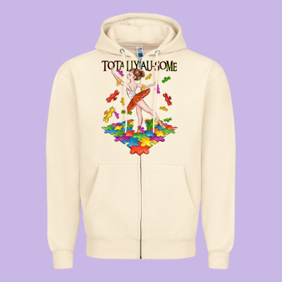 Totally Au Some Zipper Hoodie Designed By Cowgirlartshop