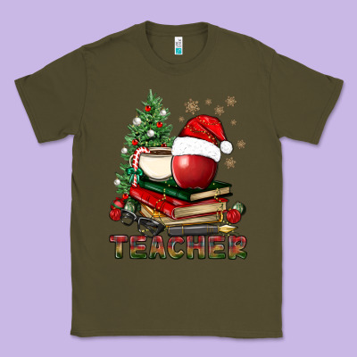 Teacher With Christmas Tree Classic Tee Designed By Bundleandbundleshop