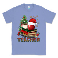 Colony Blue Teacher With Christmas Tree Classic Tee - BundleAndBundleShop