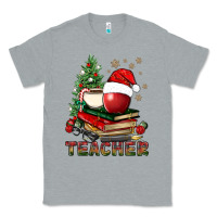 Heather Grey Teacher With Christmas Tree Classic Tee - BundleAndBundleShop