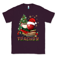 Plum Teacher With Christmas Tree Classic Tee - BundleAndBundleShop