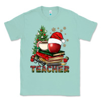 Seafoam Teacher With Christmas Tree Classic Tee - BundleAndBundleShop