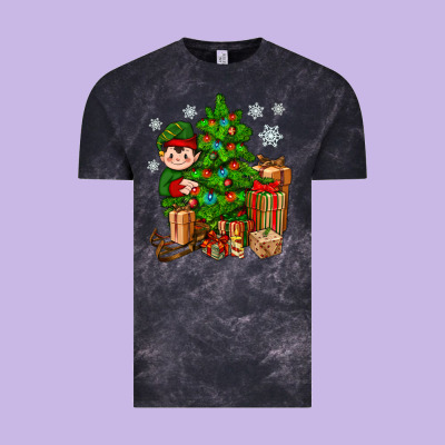 Christmas Elf With Gift Vintage Tee Designed By Bundleandbundleshop