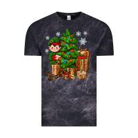 Cloud Black Christmas Elf With Gift Vintage Tee - BundleAndBundleShop