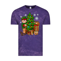 Cloud Purple Christmas Elf With Gift Vintage Tee - BundleAndBundleShop