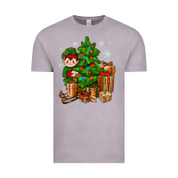 Vintage Zinc Christmas Elf With Gift Vintage Tee - BundleAndBundleShop