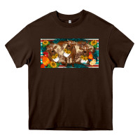 Chocolate Brown western cow cockerel chick  serape leopard sunflowers license plate te Heavy Core Tee - BarkalooDesign