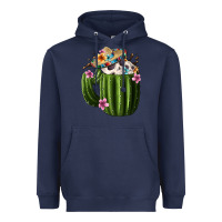 Navy Day Of The Dead Mexican Cactus Heavyweight Hoodie - FaDigitalArtStudio